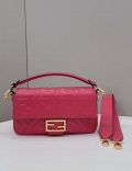 Fendi 8BR600 Baguette Medium Rose Red leather 0135M bag