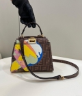 Fendi 8BN244 Peekaboo Mimi Jacquard FF fabric bag 8562 Pinter