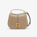 Fendi 8BT366 C’mon Medium Dove-Grey Smooth Leather and Full-grain Leather Bag