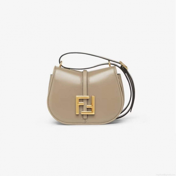 Fendi 8BS082 C’mon Mini Dove-grey Smooth Leather and Full-grain Leather Bag