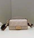 Fendi 8BR600 Baguette Medium Pink bag with FF embroidery