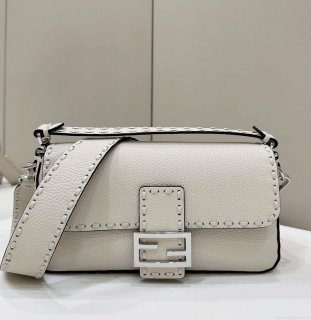 Fendi 8BR600 Baguette Camellia Selleria bag with Oversized Topstitching 8610