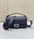 Fendi 8BR600 Baguette Midnight blue Selleria bag with Oversized Topstitching 8610