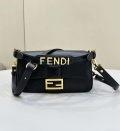 Fendi 8BR600 Baguette Medium Black leather 8629 bag Black