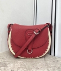 Fendi 655 Fendi Moonlight Shoulder Saddle Leather Bag Red