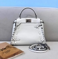 Fendi 5510S Peekaboo Iconic Essentially White Leather Bag