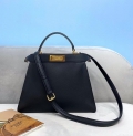 Fendi 70193 Peekaboo ISEEU MEDIUM Black Leather Bag