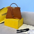 Fendi 70193 Peekaboo ISEEU MEDIUM Brown Leather Bag