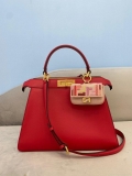 Fendi 70193 Peekaboo ISEEU MEDIUM Red Leather Bag