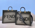 Fendi 8BH372 Sunshine Large Natural Coloured Leather Shopper Bag 80009L Gray