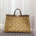 Fendi 8BH374 FENDI PEEKABOO X-TOTE Apricot Canvas Bag