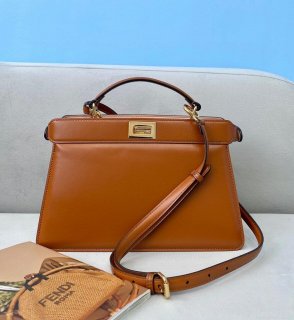 Fendi 8BN323 Peekaboo ISEEU EAST-WEST Brown Leather 70193S Bag