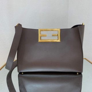 Fendi 8BH391 fendi way medium brown leather bag