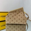 Fendi FIRST Medium Bag Beige flannel bag with embroidery 8BP127