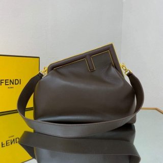 Fendi FIRST Medium Bag Dark Brown Leather 8BP127