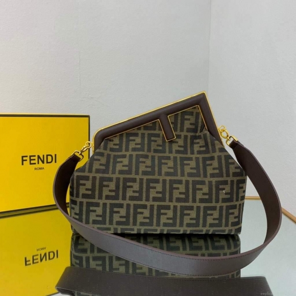 Fendi FIRST Medium Bag Dark Green FF bag 8BP127