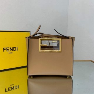 Fendi 8BS054 fendi way small Apricot Leather Bag