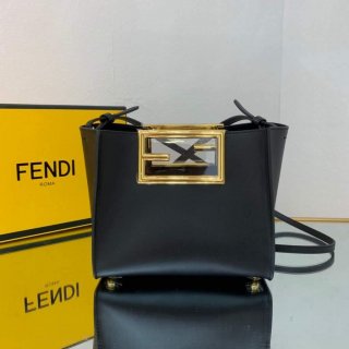 Fendi 8BS054 fendi way small Black Leather Bag