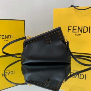 Fendi FIRST Small Bag 8BP129 Black Leather