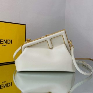 Fendi FIRST Small Bag 8BP129 White Leather