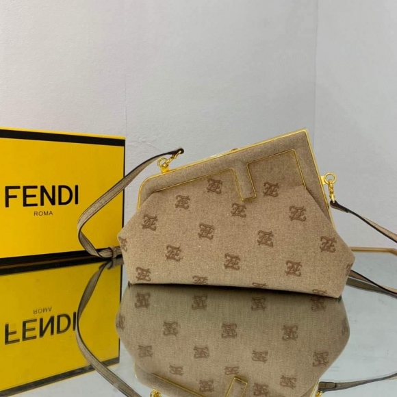 Fendi First Small flannel Bag 8BP129 Tan