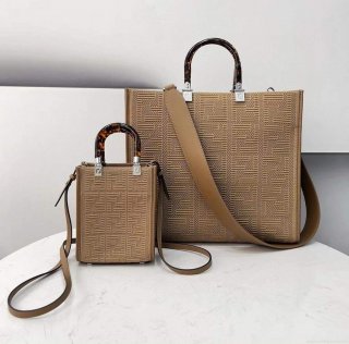 Fendi 8BH386 Sunshine Medium Fendi Tote Bag 8258 Tan