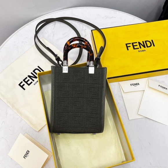 Fendi 8BS051 Mini Sunshine Shopper Bag 8527 Green