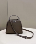 Fendi 8551 Peekaboo Mini Leather Bag Gray