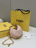 Fendi Nano Fendigraphy Black Leather Charm 7AS089 Pink