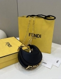 Fendi Nano Fendigraphy Black Leather Charm 7AS089 Black