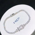 Fred FORCE 10 BRACELET XL model in 18k platinum gold with full diamonds F230013