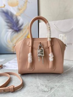 Givenchy BB50J0B00D Mini Antigona Lock Bag in Box Leather Light pink