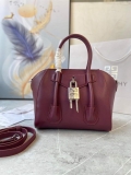 Givenchy BB50J0B00D Mini Antigona Lock Bag in Box Leather Wine red