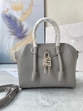 Givenchy BB50J0B00D Mini Antigona Lock Bag in Box Leather Gray