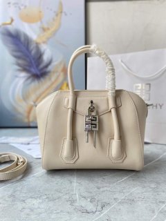 Givenchy BB50J0B00D Mini Antigona Lock Bag in Box Leather Beige