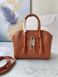 Givenchy BB50J0B00D Mini Antigona Lock Bag in Box Leather Brown