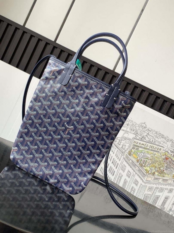 Goyard POICLAPMLTY11CL61P Poitiers Claire Voie Bag Navy Blue