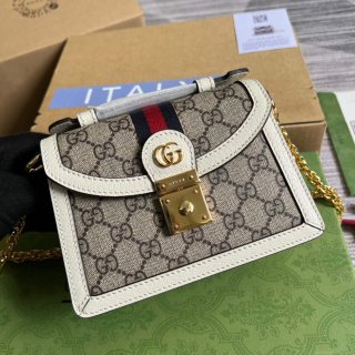 Gucci 696180 Ophidia GG Mini Shoulder Bag White