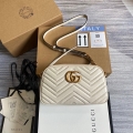 Gucci 447632 GG Marmont Small Shoulder Bag White