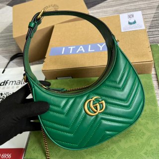 Gucci 699514 GG Marmont half-moon-shaped mini bag Green