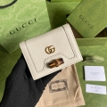 Gucci ‎‎658244 Diana Card Case Wallet in White