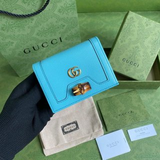 Gucci ‎‎658244 Diana Card Case Wallet in Blue