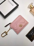 Gucci 627064 GG Marmont Keychain Wallet Pink