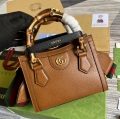 Gucci 702732 Gucci Diana Mini Tote Bag Brown leather