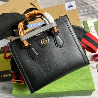 Gucci 702721 Diana Small Tote Bag Black leather