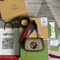 Gucci ‎698643 Blondie mini bag in GG brown leather