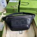 Gucci ‎645093 GG embossed belt bag Black GG embossed leather