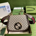 Gucci 699210 Blondie medium shoulder bag Beige GG Supreme canvas