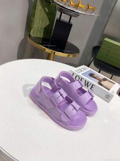 Gucci 660243 Women’s Sandal With Mini Double G Rubber Lilac