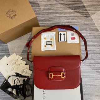 Gucci Horsebit 1955 shoulder bag 602204 Red leather